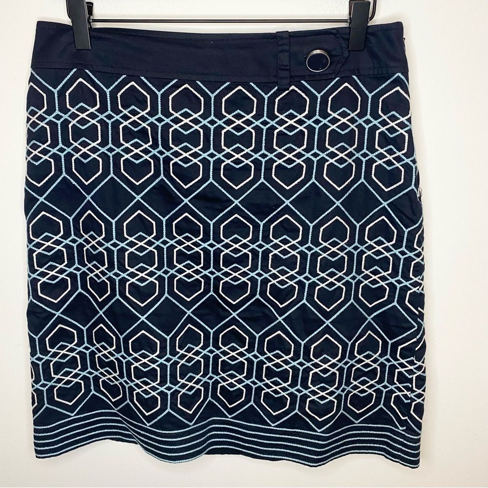 Ann Taylor navy 100% cotton skirt size 6